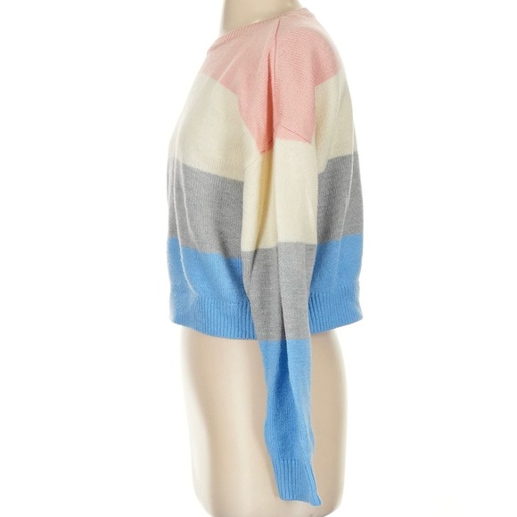 H&M Colorful Striped Sweater size small pink, cream, grey, and blue - Picture 4 of 6